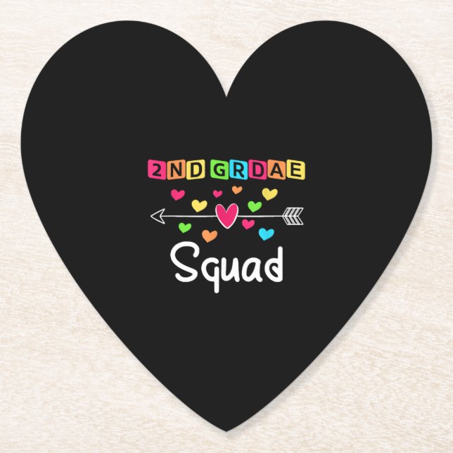 2nd grade Teacher Shirts School Team Second Grade Paper Coaster (Front)