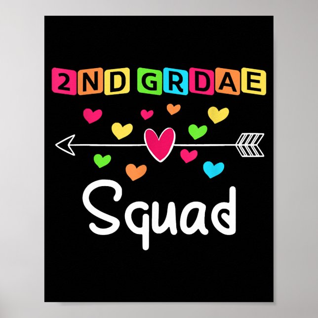 2nd grade Teacher Shirts School Team Second Grade Poster (Front)