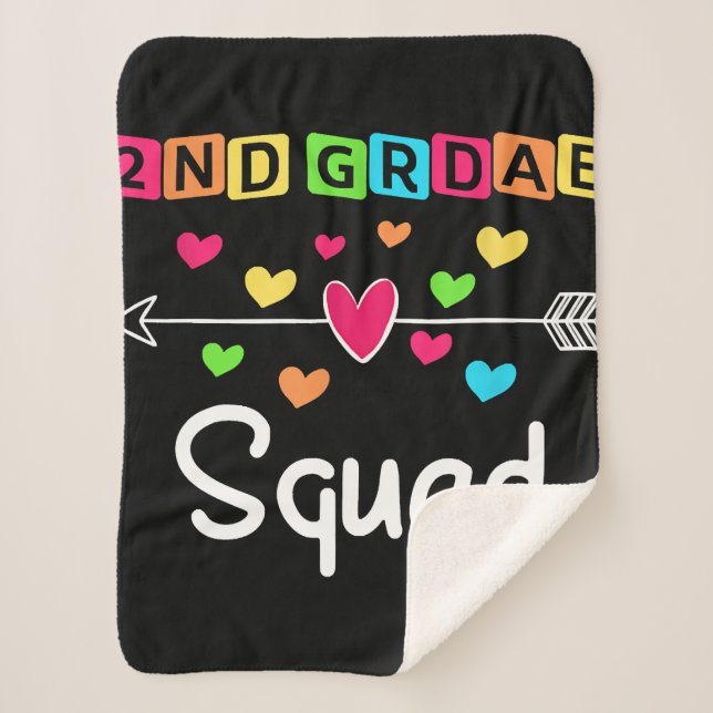 2nd grade Teacher Shirts School Team Second Grade Sherpa Blanket (Front)