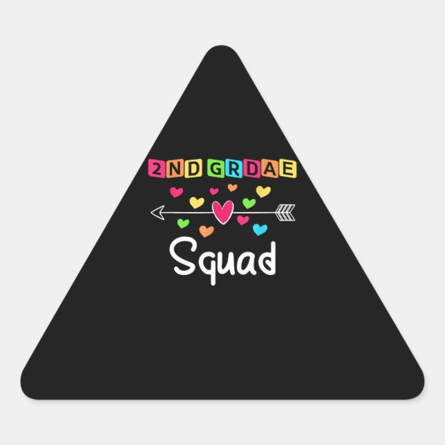 2nd grade Teacher Shirts School Team Second Grade Triangle Sticker (Front)