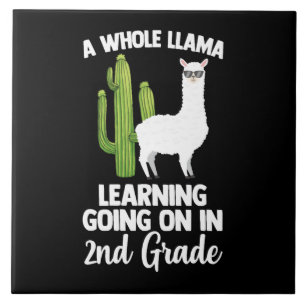 2nd Grade Teacher Student Kids Back To School Llam Ceramic Tile