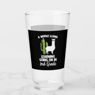 2nd Grade Teacher Student Kids Back To School Llam Glass