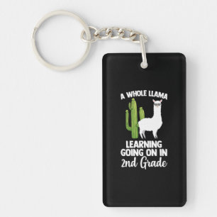 2nd Grade Teacher Student Kids Back To School Llam Key Ring