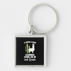 2nd Grade Teacher Student Kids Back To School Llam Key Ring