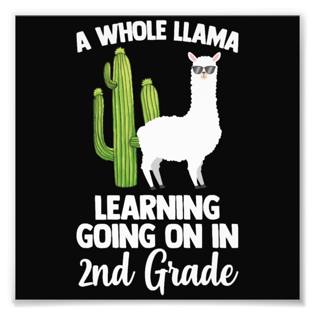 2nd Grade Teacher Student Kids Back To School Llam Photo Print (Front)