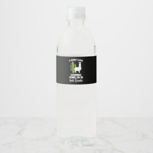 2nd Grade Teacher Student Kids Back To School Llam Water Bottle Label