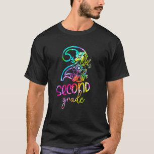2nd Grade Teacher Student Tie Dye Flower First Day T-Shirt