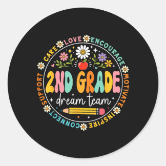 2nd Grade Teacher Team Back To School Second Grade Classic Round Sticker