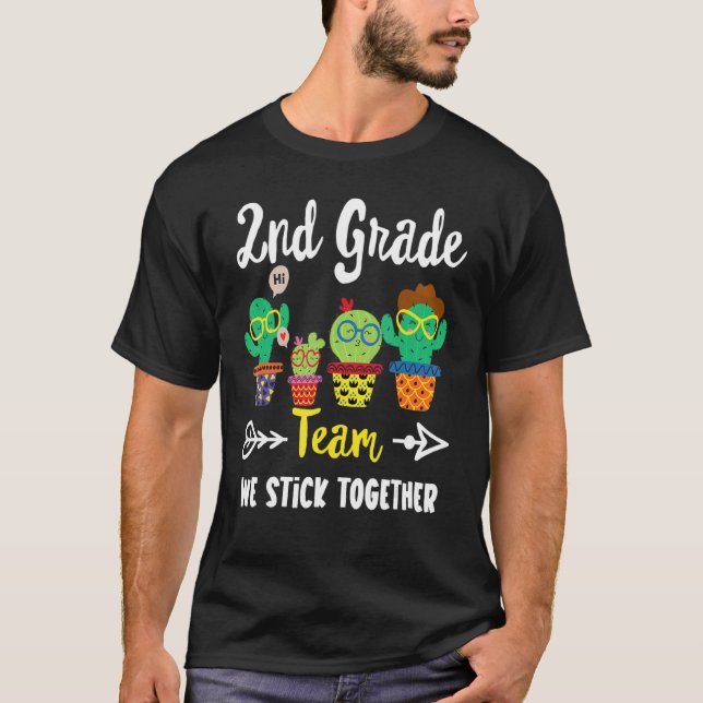 2nd Grade Team  Cactus Crew 2nd Grade Teacher Squa T-Shirt (Front)