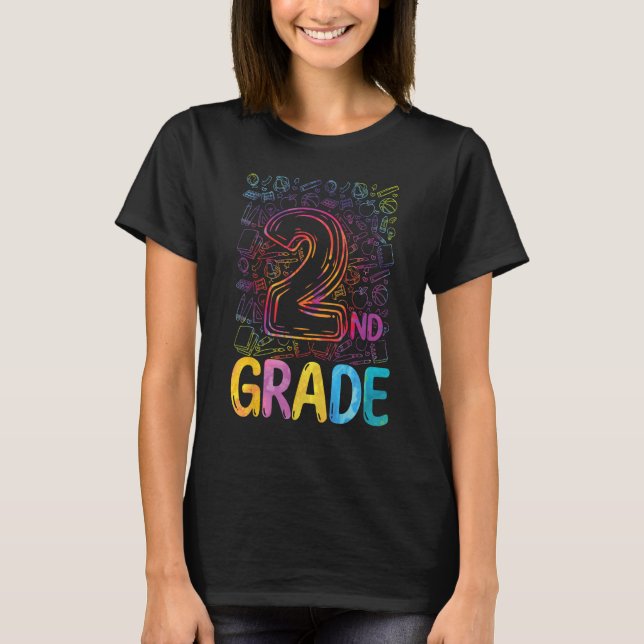2nd Grade Tie Dye Teachers Kids Back to School 202 T-Shirt (Front)
