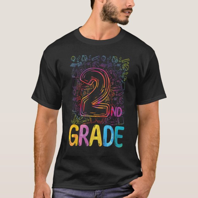 2nd Grade Tie Dye Teachers Kids Back to School 202 T-Shirt (Front)