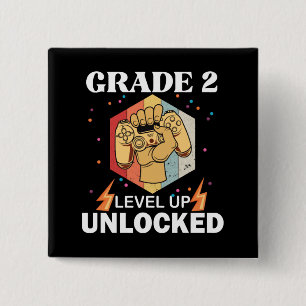 2nd Grade Unlocked Level Up Back To School First 15 Cm Square Badge