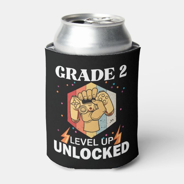 2nd Grade Unlocked Level Up Back To School First Can Cooler (Can Front)