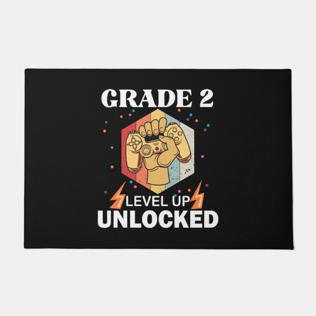 2nd Grade Unlocked Level Up Back To School First Doormat (Front)