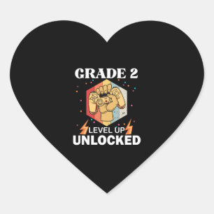 2nd Grade Unlocked Level Up Back To School First Heart Sticker