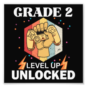2nd Grade Unlocked Level Up Back To School First Photo Print