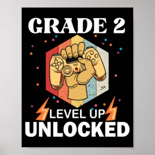 2nd Grade Unlocked Level Up Back To School First Poster