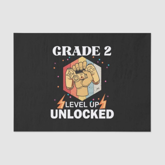 2nd Grade Unlocked Level Up Back To School First Tissue Paper (Front)