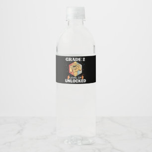 2nd Grade Unlocked Level Up Back To School First Water Bottle Label