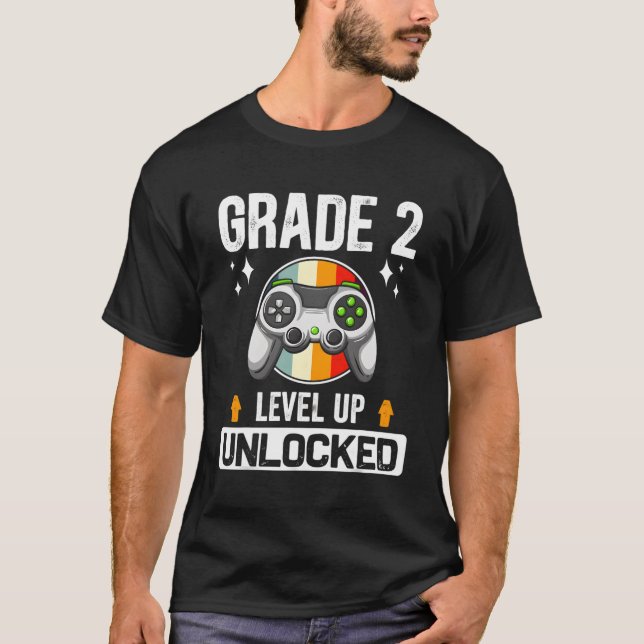 2Nd Grade Unlocked Level Up Back To School Second  T-Shirt (Front)