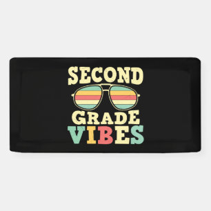 2nd grade vibes 2nd grade colorful shirt banner