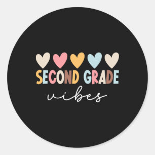 2nd Grade Vibes First Day Of School Welcome Ck To Classic Round Sticker