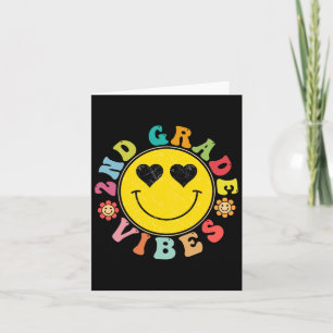 2nd Grade Vibes Happy Face Smile Gift Back To Scho Card