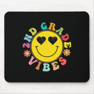 2nd Grade Vibes Happy Face Smile Gift Back To Scho Mouse Pad