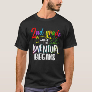 2Nd Grade Where The Adventure Begins Kids Girls Bo T-Shirt