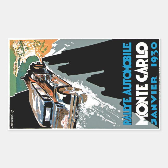 2nd Grand Prix Automobile de Monte Carlo Rectangular Sticker (Front)