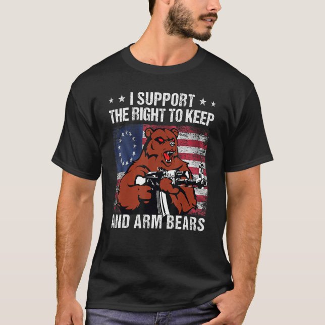 2nd I Support The Right To Keep And Arm Bears T-Shirt (Front)