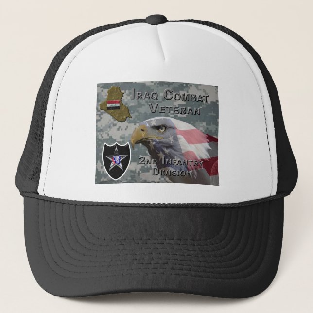 2nd Infantry Div Iraq Combat Veteran Trucker Hat (Front)