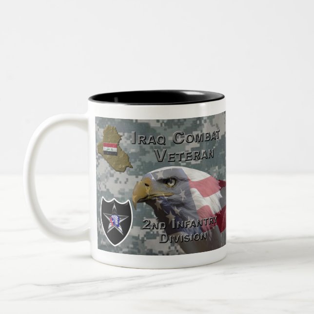 2nd Infantry Div Iraq Combat Veteran Two-Tone Coffee Mug (Left)