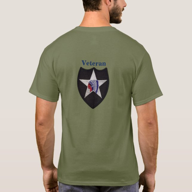 2nd infantry division 2nd ID Veterans vets patch T-Shirt (Back)