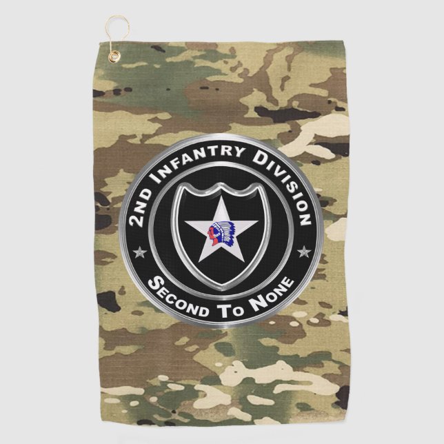 2nd Infantry Division  Golf Towel (Front)