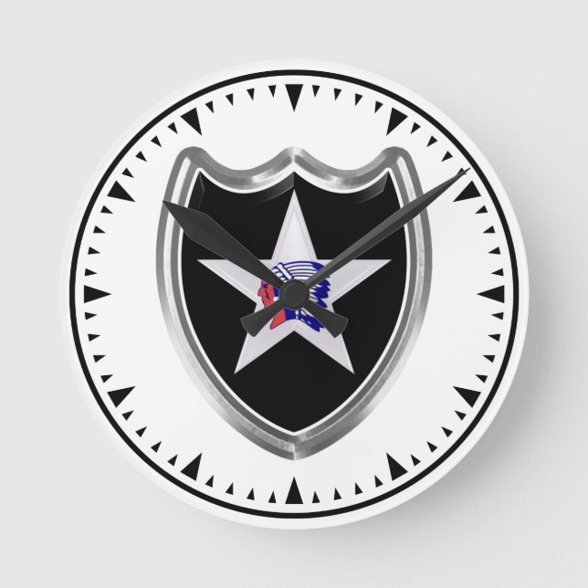 2nd Infantry Division Keepsake  Round Clock (Front)
