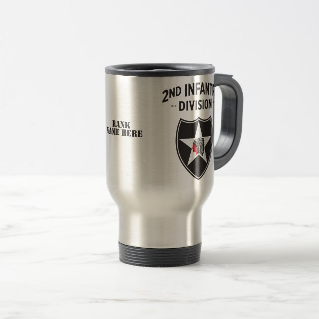 2nd Infantry Division Patch Custom Travel Mug (Front Right)