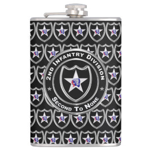2nd Infantry Division Retired Hip Flask