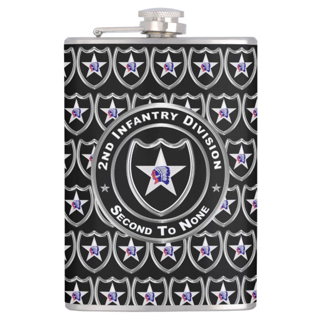 2nd Infantry Division Retired Hip Flask (Front)