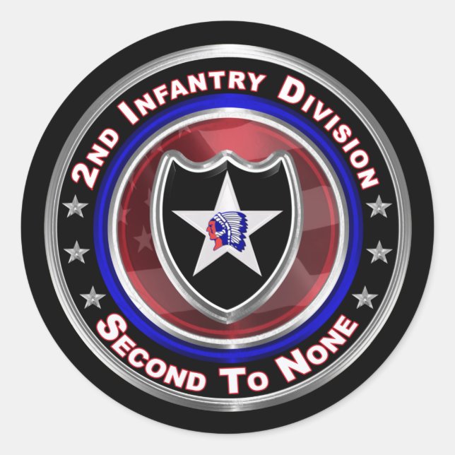 2nd Infantry Division “Second To None” Classic Round Sticker (Front)