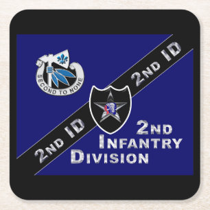2nd Infantry Division Square Paper Coaster