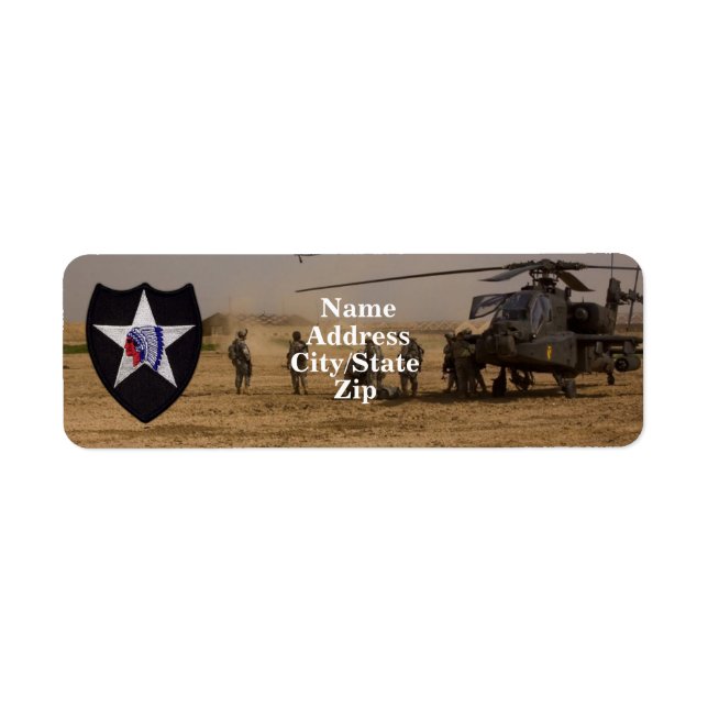 2nd infantry division vets patch return address label (Front)