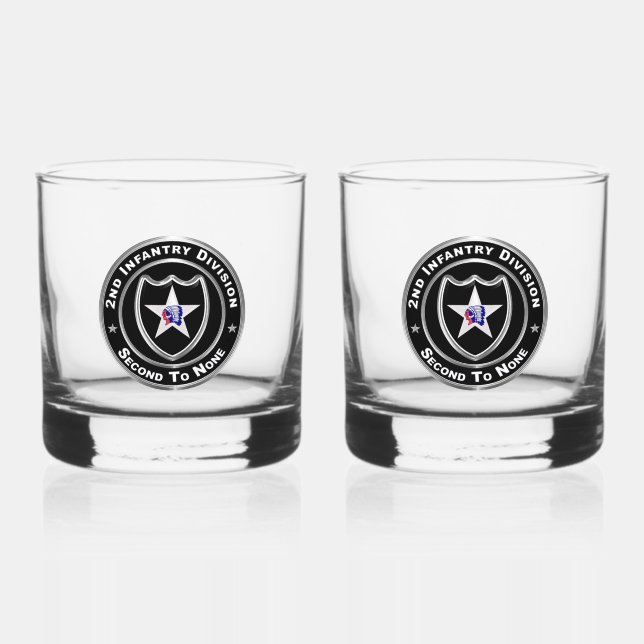 2nd Infantry Division  Whiskey Glass (Front)