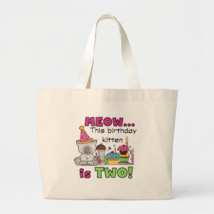 2nd Kitten Birthday Tshirts and Gifts Large Tote Bag