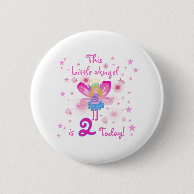 2nd Little Angel Birthday 6 Cm Round Badge (Front)
