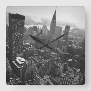 2nd May 1961: The Chrysler building in New York Square Wall Clock