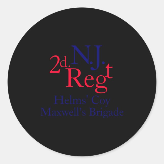 2nd New Jersey Regiment  Classic Round Sticker (Front)