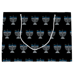 2nd Night of Hanukkah Glitter Large Gift Bag