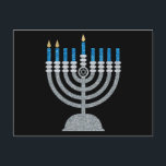 2nd Night of Hanukkah Glitter Postcard<br><div class="desc">Hanukkah 2022 will begin in the evening of Sunday 18 December and ends in the evening of Monday 26 December</div>