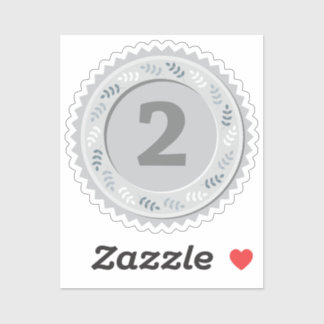2nd Place Silver Medal Custom-Cut Vinyl Sticker